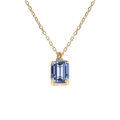 Colliers sur Artemare : Collier argent dor&eacute; pendentif rectangulaire oxyde bleu ciel r&eacute;glable 42 &agrave; 44cm