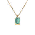 Colliers sur Artemare : Collier argent dor&eacute; pendentif rectangulaire oxyde bleu vert r&eacute;glable 42 &agrave; 44cm