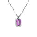 Colliers sur Artemare : Collier argent rhodi&eacute; pendentif rectangulaire oxyde violet r&eacute;glable 42 &agrave; 44cm
