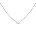 Colliers sur Artemare : Collier solitaire argent rhodi&eacute; oxyde blanc 4mm sertis 6 griffes r&eacute;glable 38 &agrave; 42cm