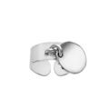 Bague anneau lisse en argent rhodi&eacute; de 7mm de large avec pastille ronde de 13mm