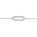 Bracelet acier rectangle bord arrondi et strass r&eacute;glable 16 &agrave; 20cm Artemare