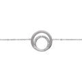 Bracelet acier 2 anneaux et strass r&eacute;glable 16 &agrave; 20cm Artemare