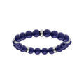 Bracelet homme extensible boules lapis lazuli imitation rondelles en acier 60mm Artemare
