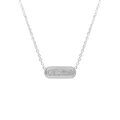 Collier acier motif rectangle avec strass r&eacute;glable 40 &agrave; 45cm