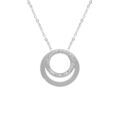 Collier acier 2 anneaux et strass r&eacute;glable 40 &agrave; 45cm