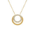 Collier acier dor&eacute; 2 anneaux et strass r&eacute;glable 40 &agrave; 45cm Artemare