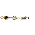 Bracelet plaqu&eacute; or boules noires et blanches s r&eacute;glable 16 &agrave; 19cm Artemare