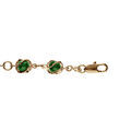Bracelet plaqu&eacute; or boules vertes r&eacute;glable 16 &agrave; 19cm