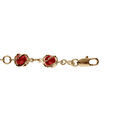 Bracelet plaqu&eacute; or boules rouges r&eacute;glable 16 &agrave; 19cm Artemare