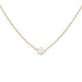 Collier solitaire plaqu&eacute; or oxyde blanc 4mm sertis 6 griffes r&eacute;glable 38 &agrave; 42cm