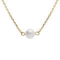 Collier plaqu&eacute; or perle de culture d'eau douce r&eacute;glable 40 &agrave; 44cm Artemare
