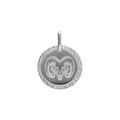 Pendentifs sur Artemare : Pendentif en argent rhodi&eacute; m&eacute;daille 15mm zodiaque b&eacute;lier