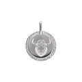 Pendentifs sur Artemare : Pendentif en argent rhodi&eacute; m&eacute;daille 15mm zodiaque taureau