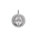 Pendentifs sur Artemare : Pendentif en argent rhodi&eacute; m&eacute;daille 15mm zodiaque gemeaux