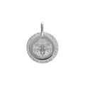 Pendentifs sur Artemare : Pendentif en argent rhodi&eacute; m&eacute;daille 15mm zodiaque lion