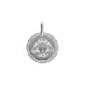 Pendentifs sur Artemare : Pendentif en argent rhodi&eacute; m&eacute;daille 15mm zodiaque vierge