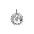 Pendentifs sur Artemare : Pendentif en argent rhodi&eacute; m&eacute;daille 15mm zodiaque verseau