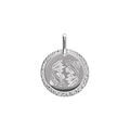 Pendentif en argent rhodi&eacute; m&eacute;daille 15mm zodiaque poisson