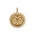 Pendentif en plaqu&eacute; or m&eacute;daille 15mm zodiaque b&eacute;lier