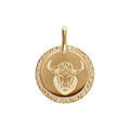 Pendentif en plaqu&eacute; or m&eacute;daille 15mm zodiaque taureau Artemare