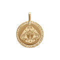 Pendentif en plaqu&eacute; or m&eacute;daille 15mm zodiaque vierge Artemare