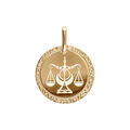 Pendentif en plaqu&eacute; or m&eacute;daille 15mm zodiaque balance Artemare