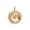 Pendentif en plaqu&eacute; or m&eacute;daille 15mm zodiaque verseau