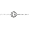 Bracelet en acier rondelle d'oxydes blancs sertis 16+3cm