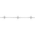 Bracelets sur Artemare : Bracelet en acier trois fleurs r&eacute;sine blanche 16+3cm