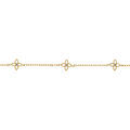 Bracelet en acier dor&eacute; trois fleurs r&eacute;sine blanche 16+3cm Artemare