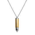 Colliers sur Artemare : Collier en acier avec pendentif balle de fusil en PVD jaune (10 x 42mm) 55+5cm
