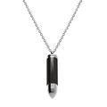Collier en acier avec pendentif balle de fusil en PVD noir (10 x 42mm),  55+5cm Artemare