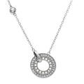 Collier en acier avec rondelle d'oxydes blancs sertis 40+5cm Artemare