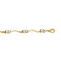 Bracelet en plaqu&eacute; or oxydes blancs 17+3cm