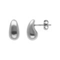 Boucles d'oreille tige en argent rhodi&eacute; petite goutte incurv&eacute;e 13mm Artemare