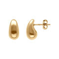 Boucles d'oreille tige en argent dor&eacute; petite goutte incurv&eacute;e 13mm Artemare