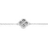 Bracelet en argent rhodi&eacute; tr&egrave;fle sur fond diamant&eacute; contour d'oxydes blancs 16+3cm