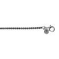 Bracelet en argent rhodi&eacute; riviere d'oxydes noirs sertis diam&egrave;tre 2.5mm 16+3cm