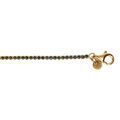 Bracelet en argent dor&eacute; riviere d'oxydes noirs sertis, diam&egrave;tre 2.5mm 16+3cm