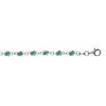 Bracelet en argent rhodi&eacute; boules oxydes vert fonc&eacute; en cage 16+3cm Artemare