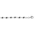 Bracelet en argent rhodi&eacute; boules oxydes noirs en cage 16+3cm Artemare