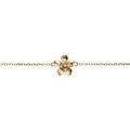 Bracelet en argent dor&eacute; fleur et oxydes blancs sertis 16+3cm
