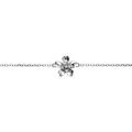 Bracelet en argent rhodi&eacute; fleur et oxydes blancs sertis 16+3cm