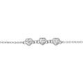 Bracelet en argent rhodi&eacute; trois coeurs d'oxydes blancs 16+2cm