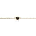Bracelets sur Artemare : Bracelet en argent dor&eacute; oxyde noir serti clos 16+3cm