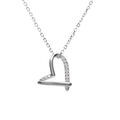 Colliers sur Artemare : Collier en argent rhodi&eacute; coeur avec oxydes blancs sertis 42+3cm