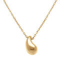 Collier en argent dor&eacute; petite goutte incurv&eacute;e 13mm - 40+5cm Artemare