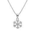 Colliers sur Artemare : Collier en argent rhodi&eacute; flocon de neige oxydes blancs sertis 42+3cm