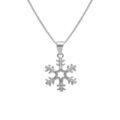 Colliers sur Artemare : Collier en argent rhodi&eacute; pendentif flocon de neige avec oxydes blancs sertis 42+3cm